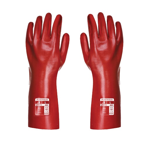 A435 14" PVC Gauntlet Red X Large