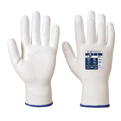 Portwest A620 LR Cut PU Palm Gloves White X Small