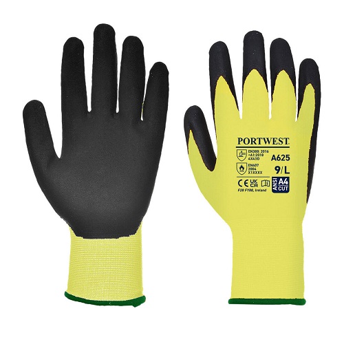 A625 Vis-Tex Cut 5 Resistant Glove Yellow Medium