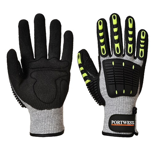 Portwest A722 Anti Impact Cut Resistant Glove Grey / Black Small