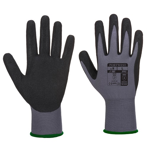 Portwest AP62 Dermiflex Aqua Glove Nano 6000 Grey /Black Small