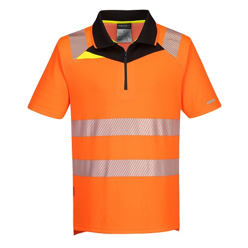 Portwest DX412 DX4 Hi-Vis Polo Shirt Orange / Black Medium