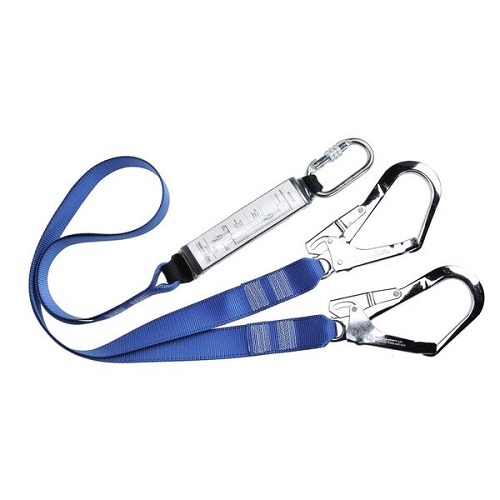 Portwest FP51 Double Lanyard Webbing With Shock Absorber Blue