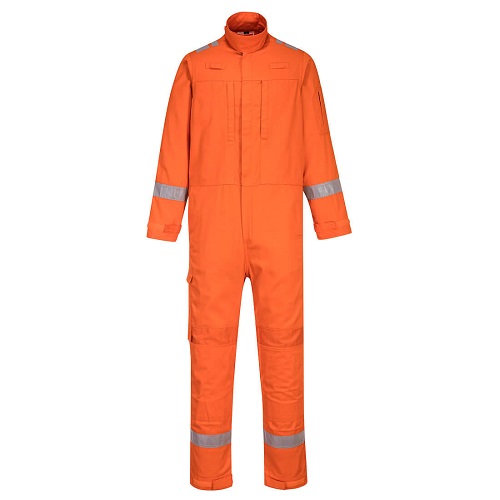 Portwest FR502 Bizflame Plus Lightweight Stretch Panelled Coverall Orange Large