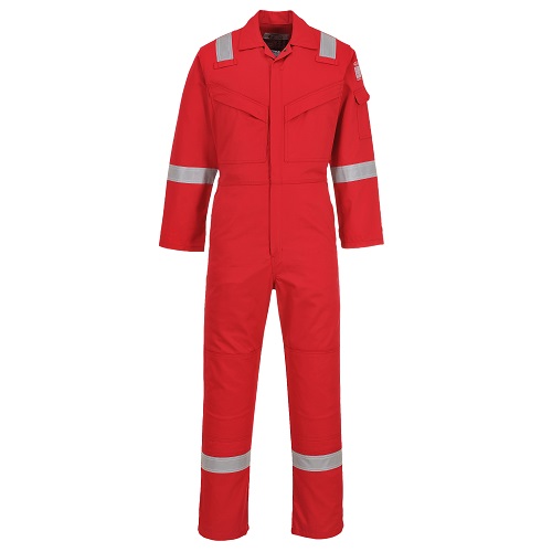 Portwest FR50 Flame Resistant Anti-Static Coverall 350g Red Small