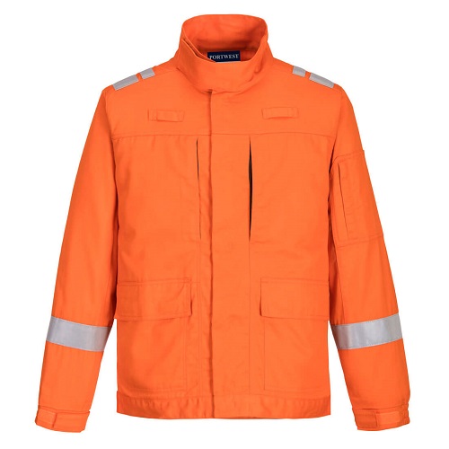 Portwest FR601 Bizflame Work Lightweight Stretch Panelled Jacket Orange Large