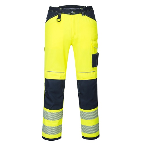 Portwest PW340 PW3 Hi-Vis WorkTrousers Yellow / Navy 28"