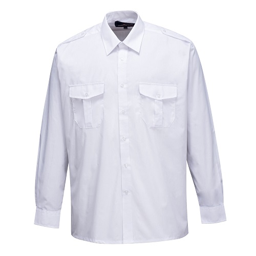 Portwest S102 Pilot Shirt Long Sleeve White 14" Collar