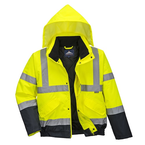 Portwest Hi-Vis Two Tone Bomber Jacket S266 Yellow / Navy S