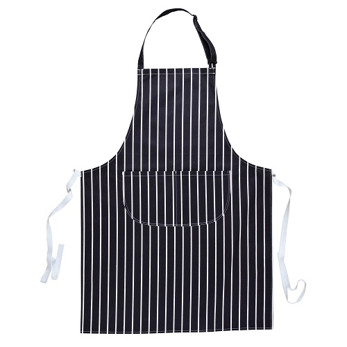 Butchers Apron with Pocket S855 Navy with White Stripe