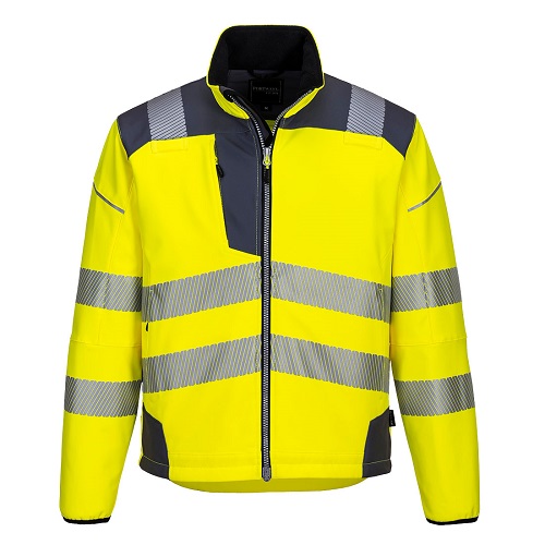 Portwest T402 PW3 Hi Vis Softshell Jacket Yellow / Grey XXX Large