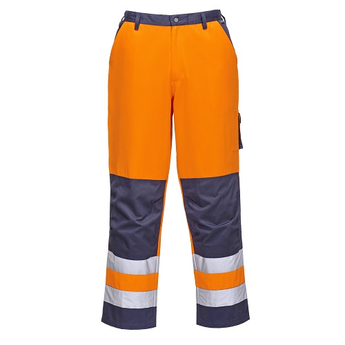 Portwest Lyon Hi-Vis Trousers TX51 Orange / Navy S