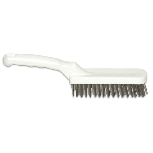 Wire Brush with White Plastic Handle
