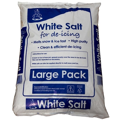 De-Icing Salt White 40 x 25 kg - Delivered direct with a vehicle tail lift