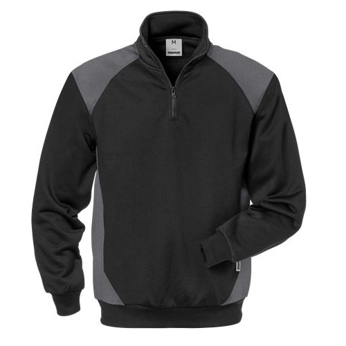 Half Zip Sweatshirt 7048 SHV Black / Grey Medium