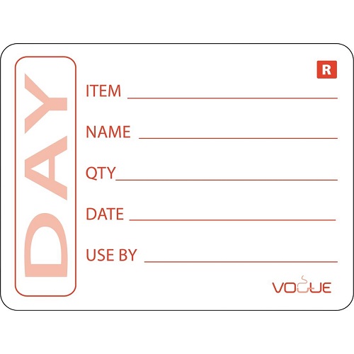 Vogue Removable Prepped Food Labels 2" - Pack of 500