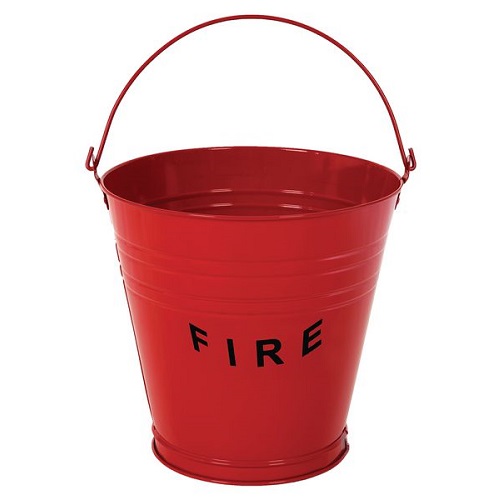 Metal Fire Bucket Red