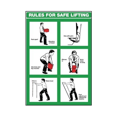 Wall Chart Rules for Safe Lifting 600 x 420 mm Rigid