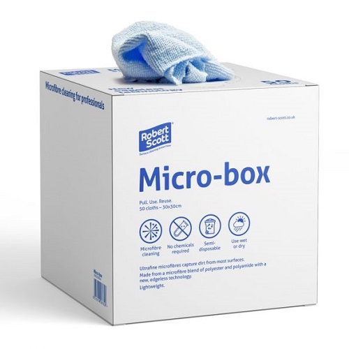 Micro-Box Microfibre Cloth 30 x 30 cm Blue 50's