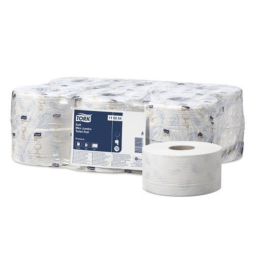 Tork Soft Mini Jumbo Premium Toilet Tissue Rolls White 2 Ply T2 12 Rolls x 170 m