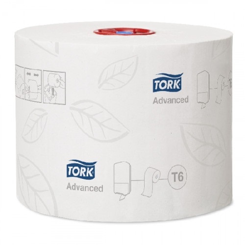 Tork Advanced Auto Shift T6 Compact Toilet Rolls White 2 Ply 27 Rolls x 100 m