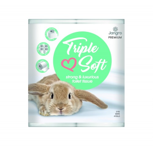 Jangro Premium Triple Soft Toilet Tissue Rolls (Ex Whisper Silk) White 3 Ply 40's
