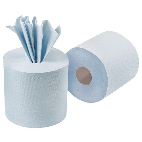 Contract Centre Feed Rolls Blue 2 Ply 6 Rolls x 104m