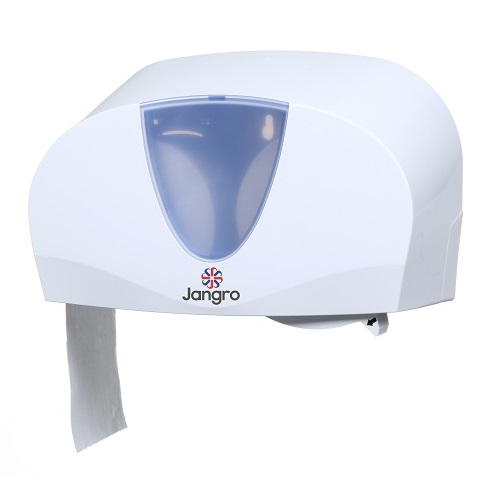 Jangro Micro Mini & Twin Toilet Roll Plastic Dispenser White