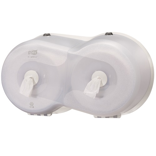 Tork Smart One Twin Mini Toilet Roll Double Dispenser White