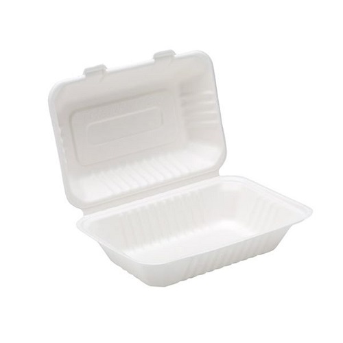 Bagasse Lunch Box Food Tray 9" x 6" 2 x 125's