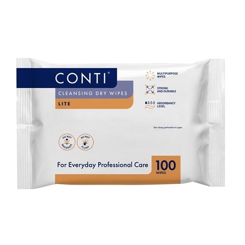 Conti Lite Cleansing Dry Wipes Incontinence Case of 32