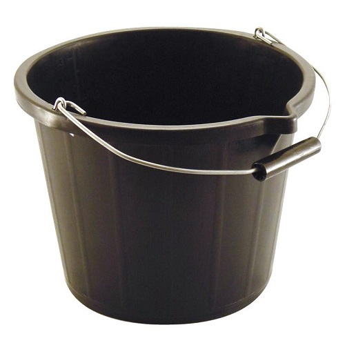 Builders Lipped Bucket Black 14.5 litres