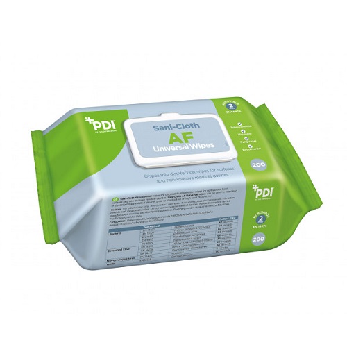 PDI Universal Sanitising Wipes Alcohol Free Soft Pack 6 x 200's