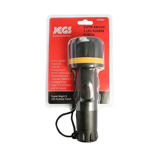 Rubber Flashlight LED Torch Large (Requires 2 x D Batteries not included)