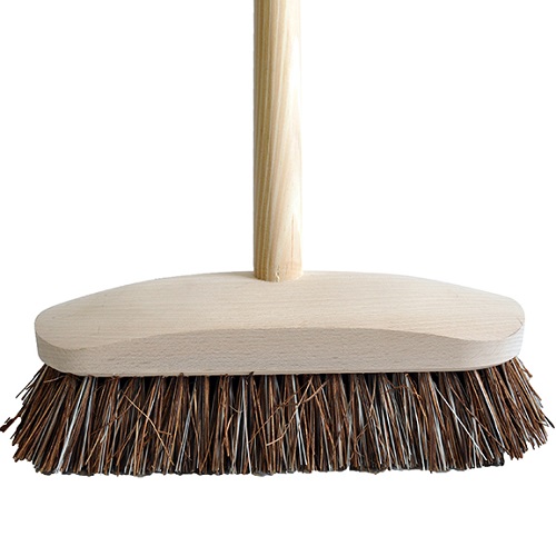 9.25" Deck Scrub Brush Standard Union Mix Complete with Wooden Handle