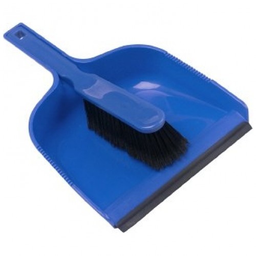 Dust Pan and Brush Set Blue Soft Brush