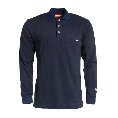 594589 FR Long Sleeved Polo Shirt Navy X Small