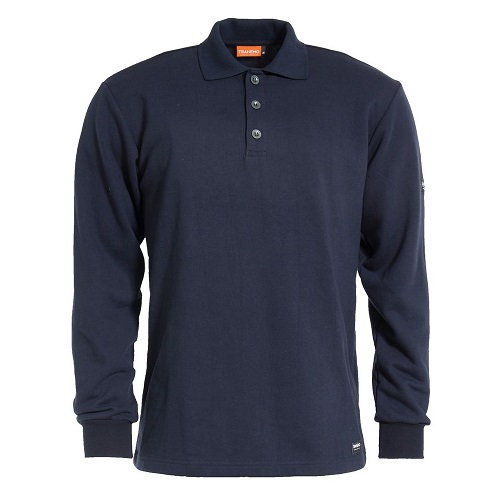 Flame Retardant Long Sleeved Polo Shirt Navy X Large