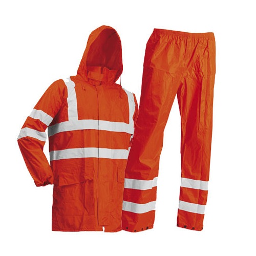 Hi-Vis Jacket and Trousers Set Orange Small