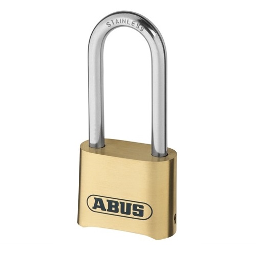 ABUS Combination Brass Padlock 50 mm Long Shackle Carded