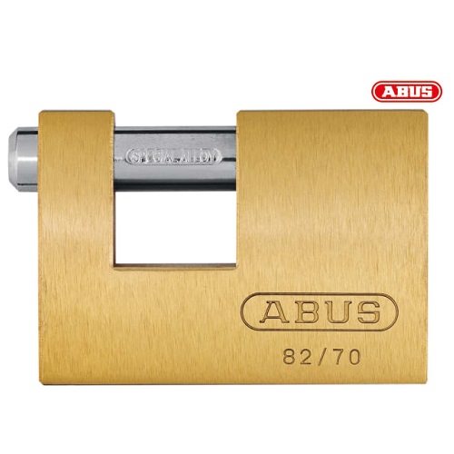 ABUS 82/70mm Monoblock Brass Shutter Padlock Keyed Alike 8514