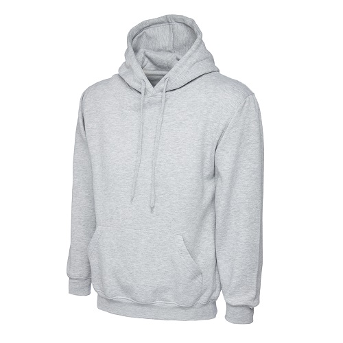UC501 Premium Hooded Sweatshirt 350 gsm Heather Grey Medium