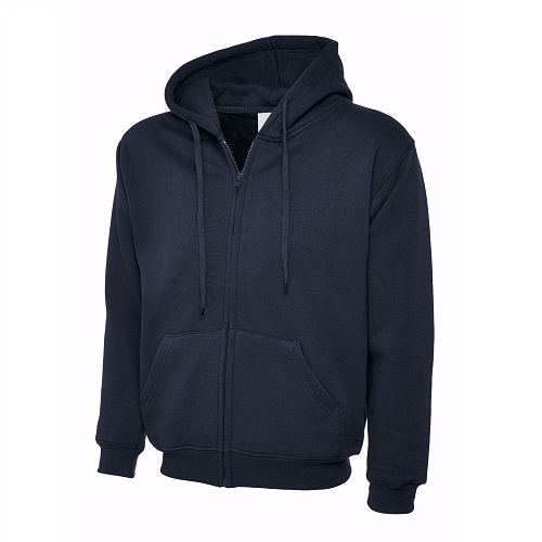 Adults Classic Full Zip Hooded Sweatshirt Navy X Small