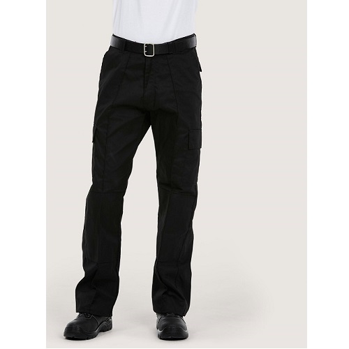 UC904 Cargo Trousers with Knee Pad Pockets Black 30" Reg