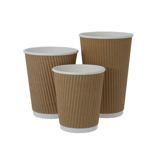 Ripple Takeaway Kraft Coffee Cups 8 oz 500's